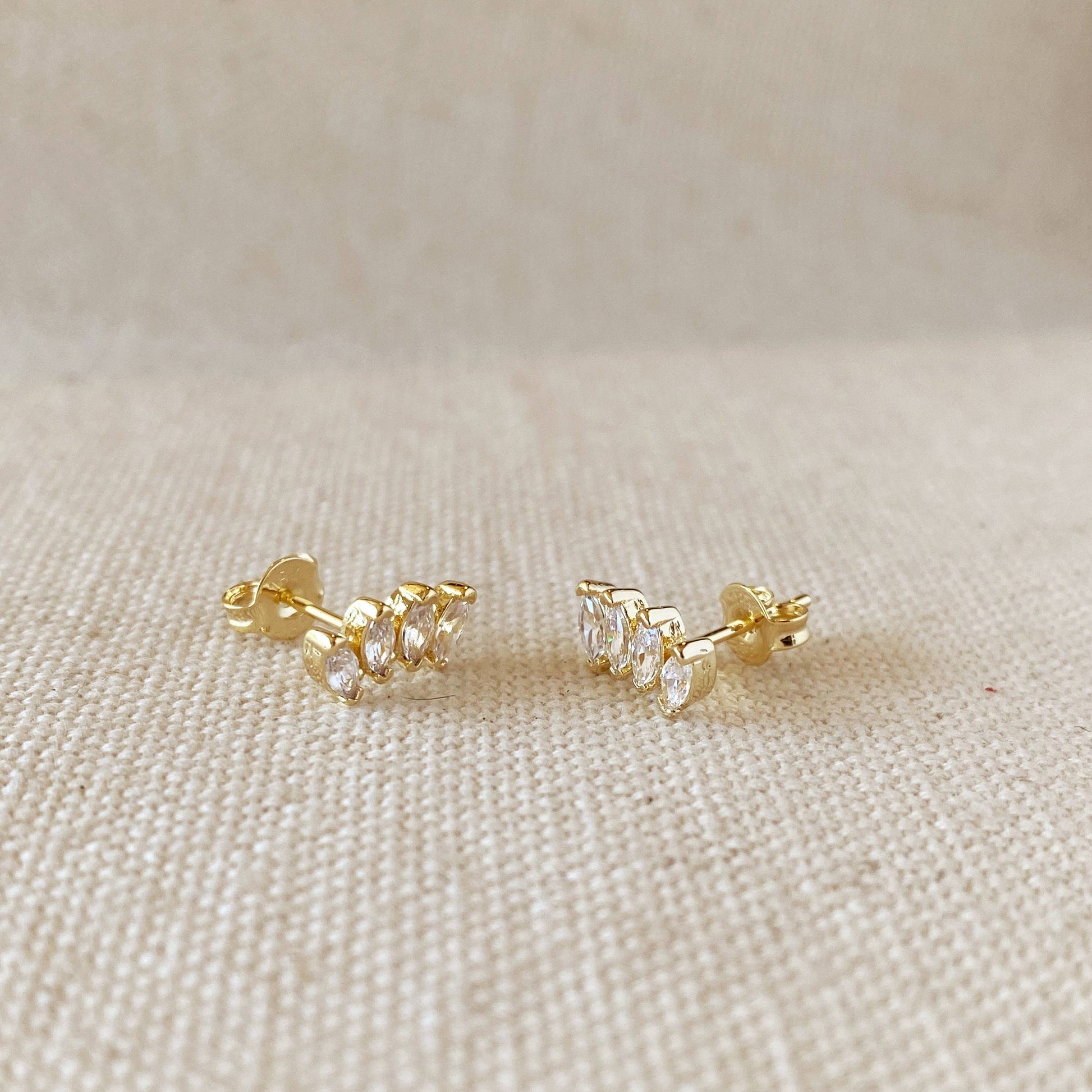 Marquise Crown Stud Earrings