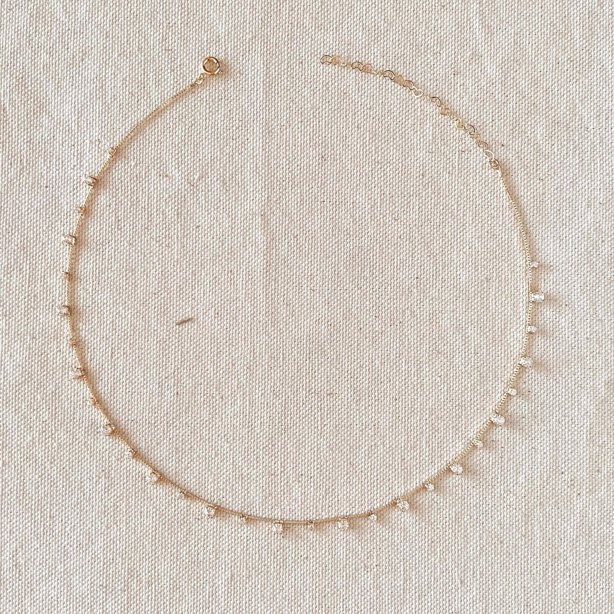 Dazzle Boxy Stud Choker Necklace