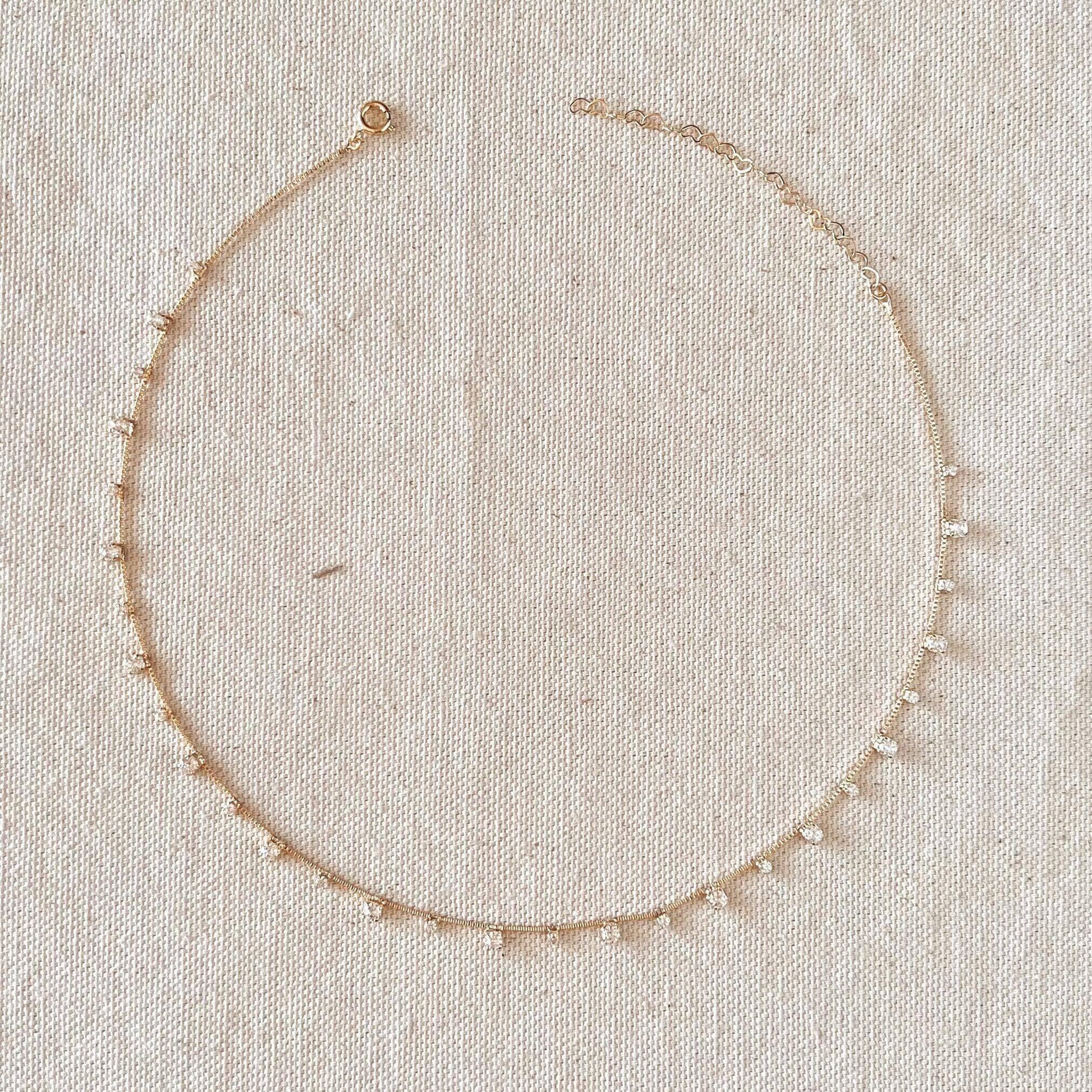 Dazzle Boxy Stud Choker Necklace