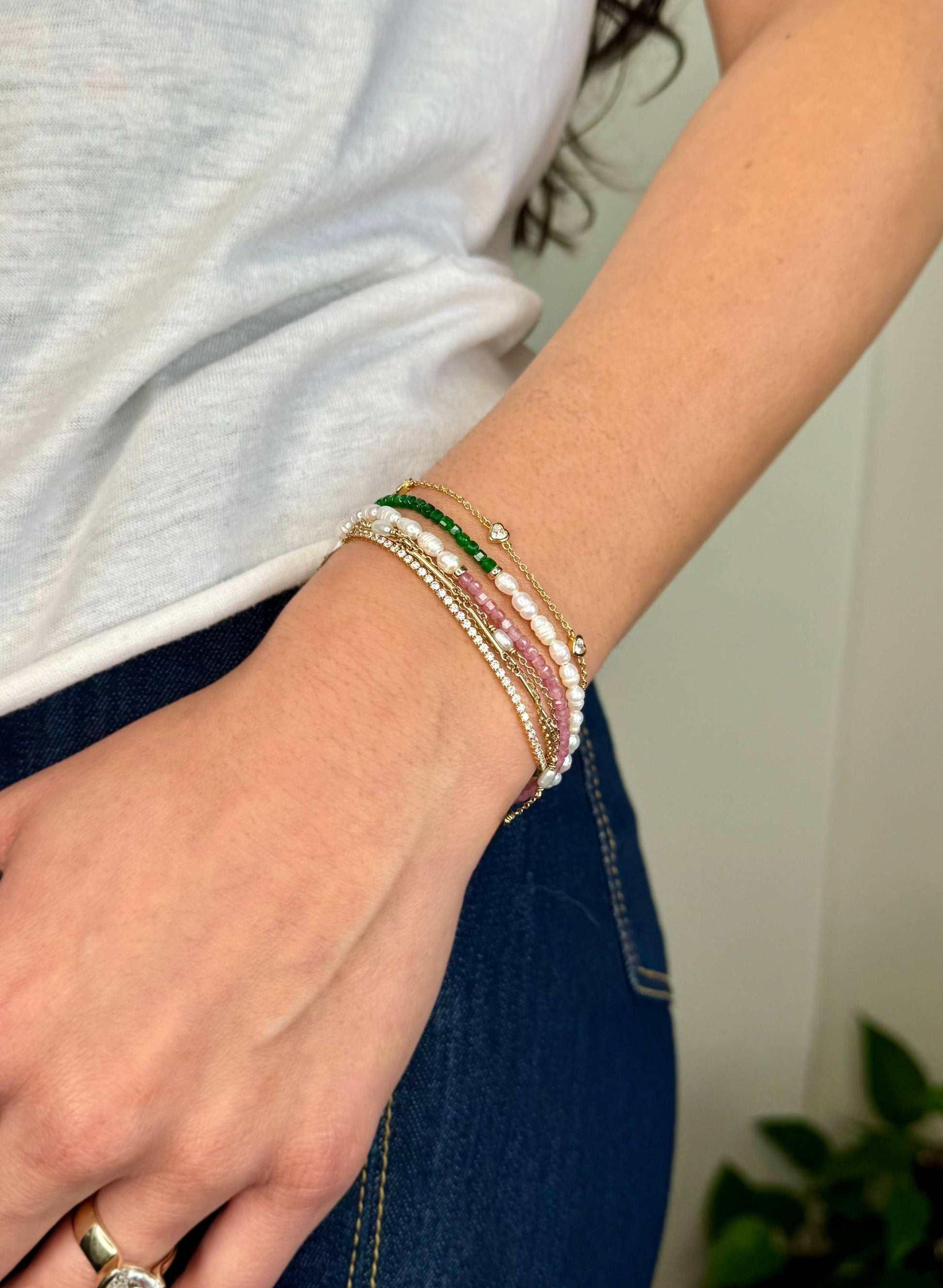 Catalina Emerald & Pearl Bracelet