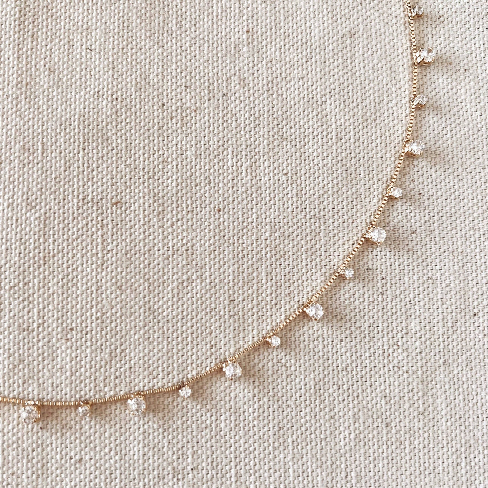 Dazzle Boxy Stud Choker Necklace