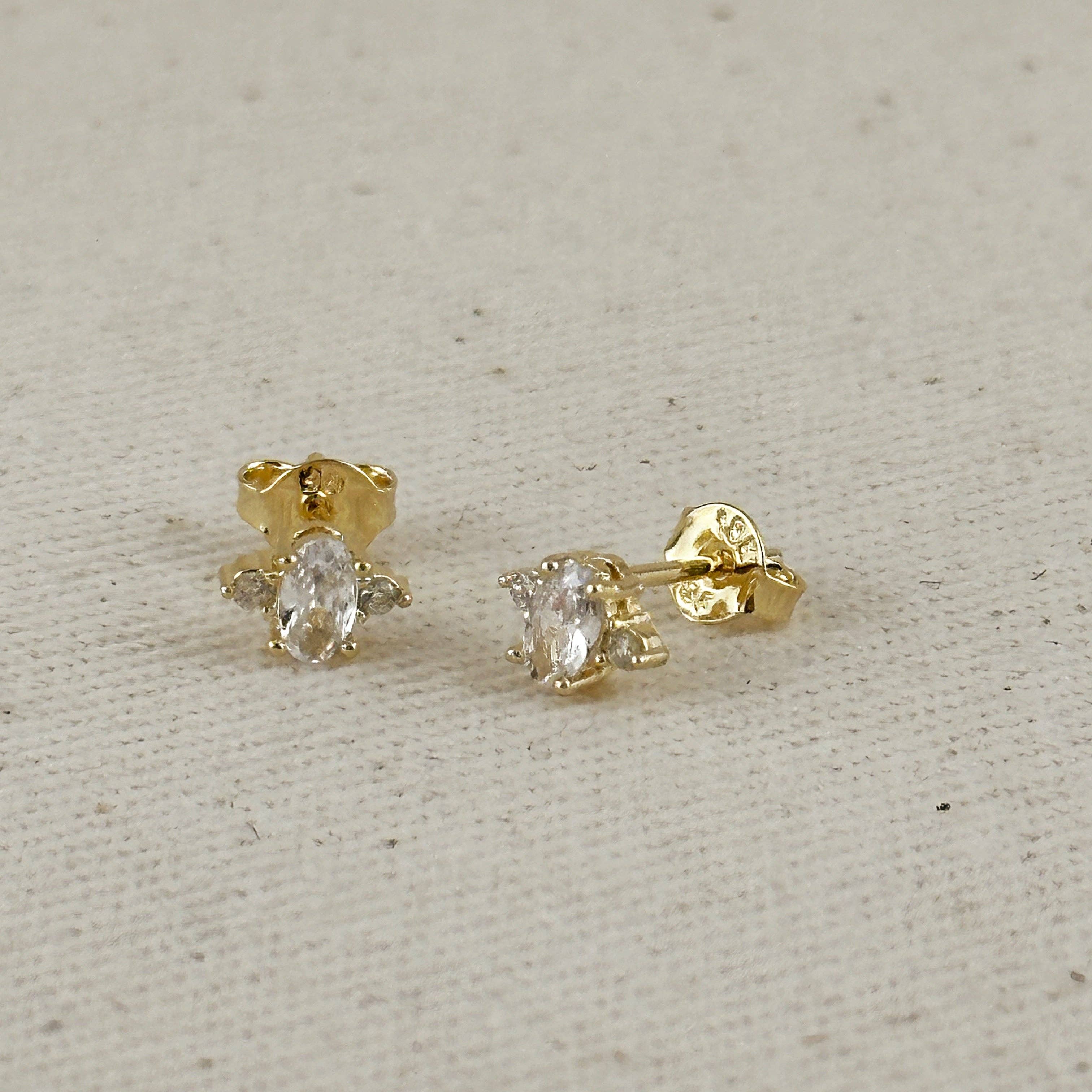 Oval Cushioned Stud Earrings