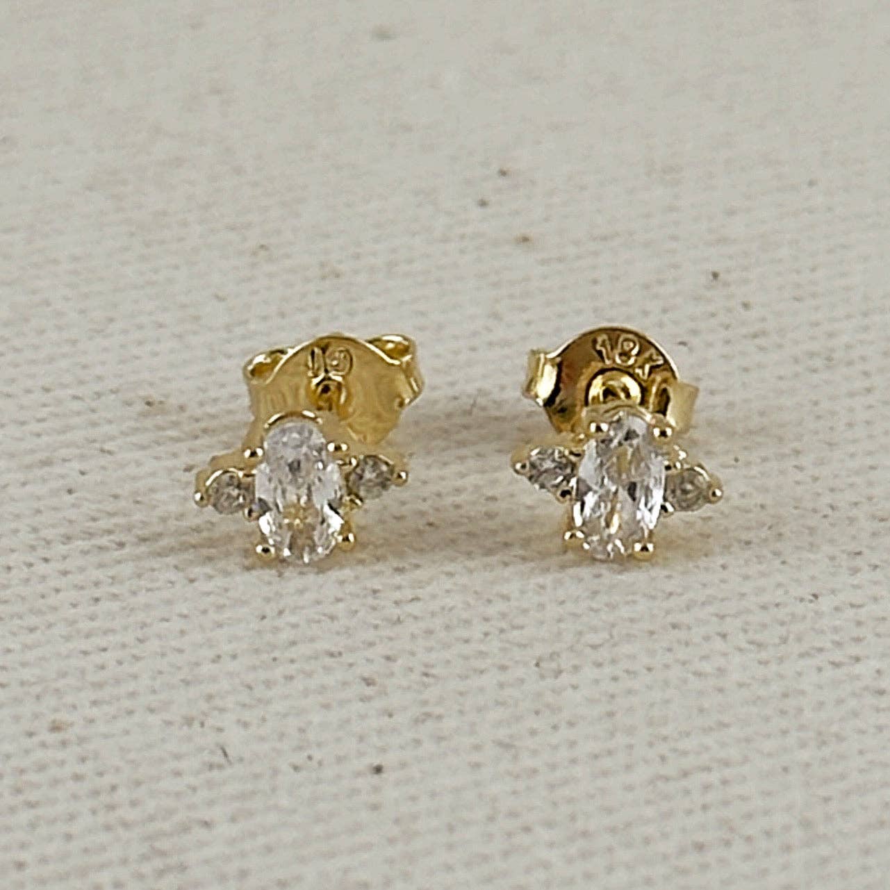 Oval Cushioned Stud Earrings