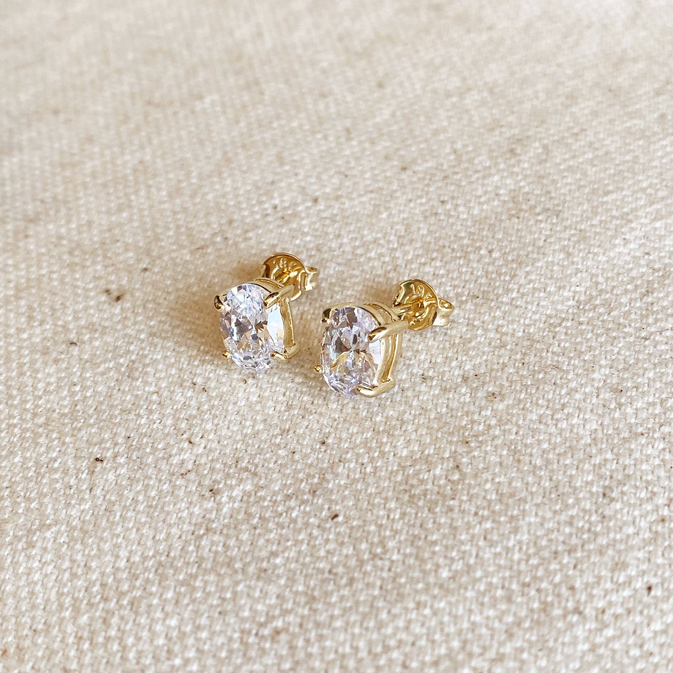 Luna Oval Stud Earrings