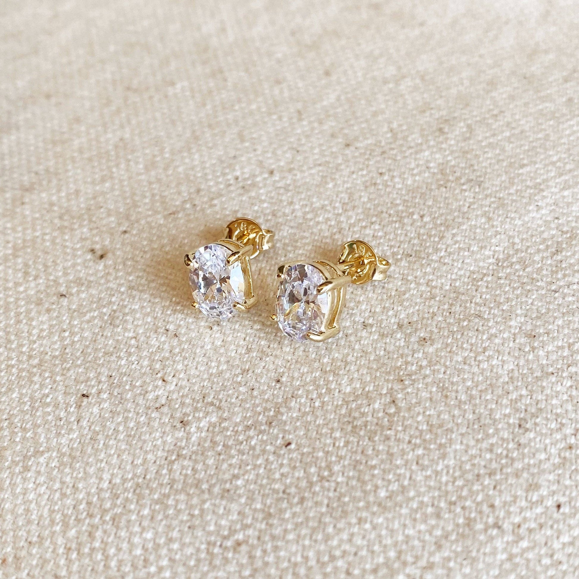 Luna Oval Stud Earrings