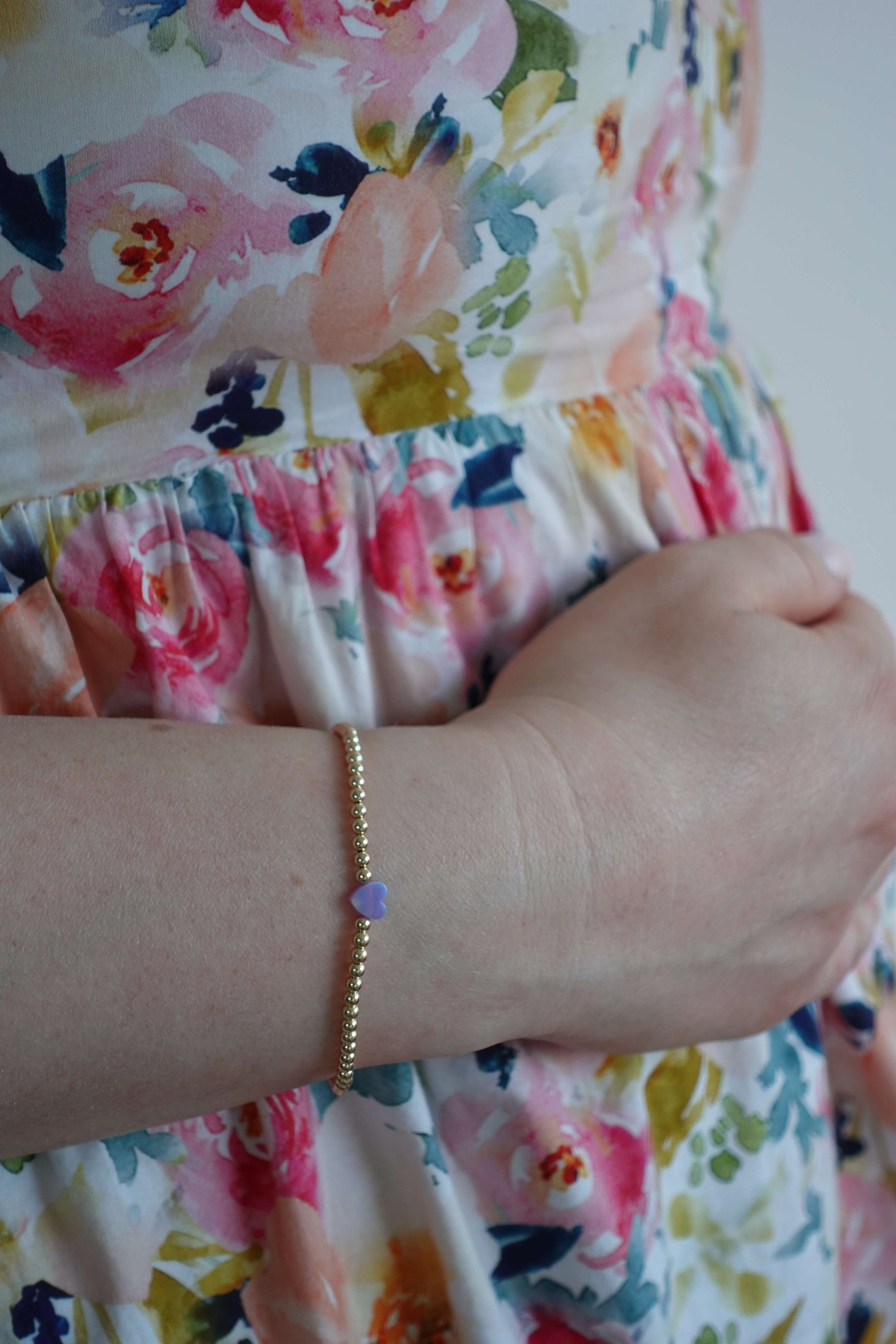 With Heart Bracelet - Purple Opal