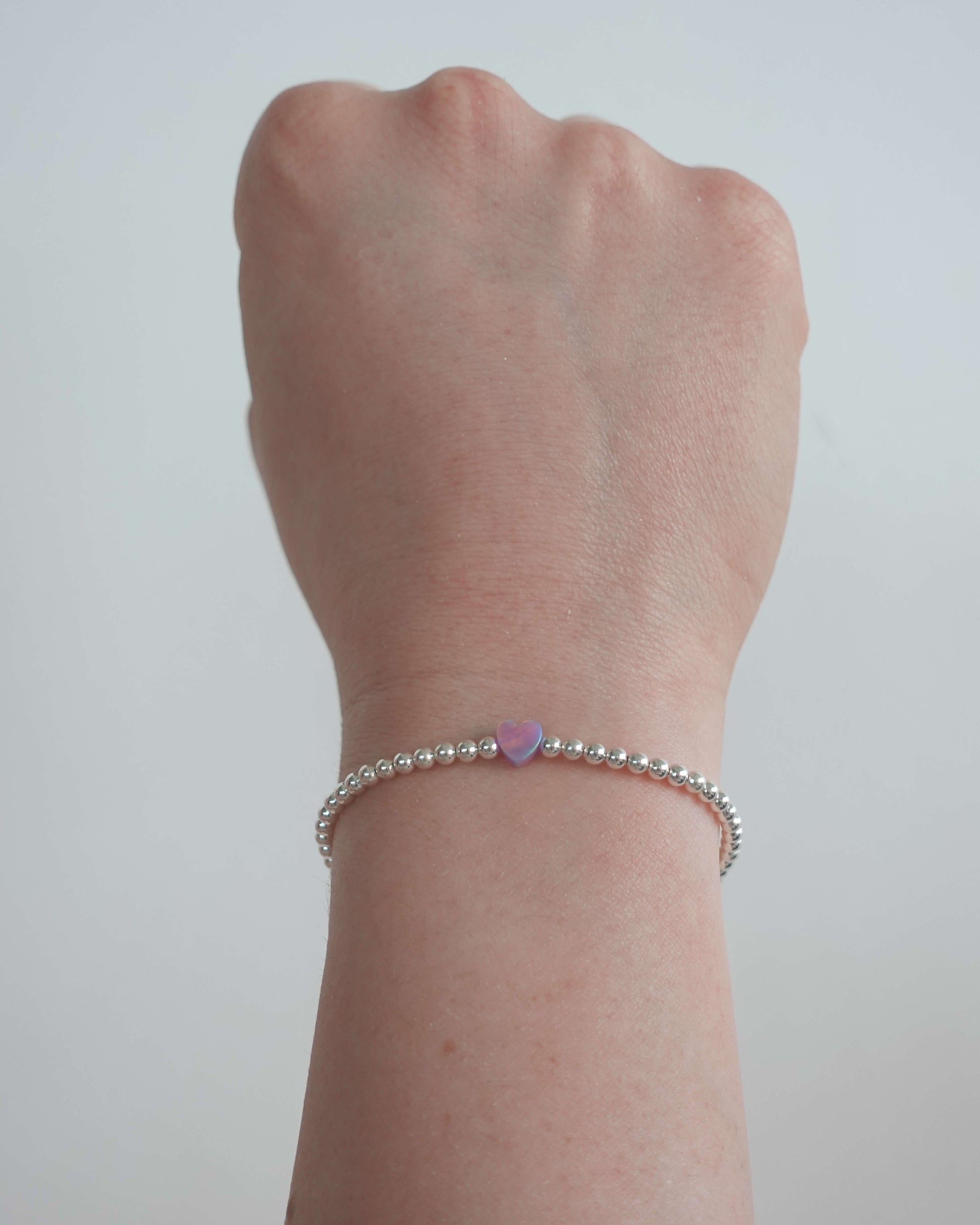 With Heart Bracelet - Purple Opal