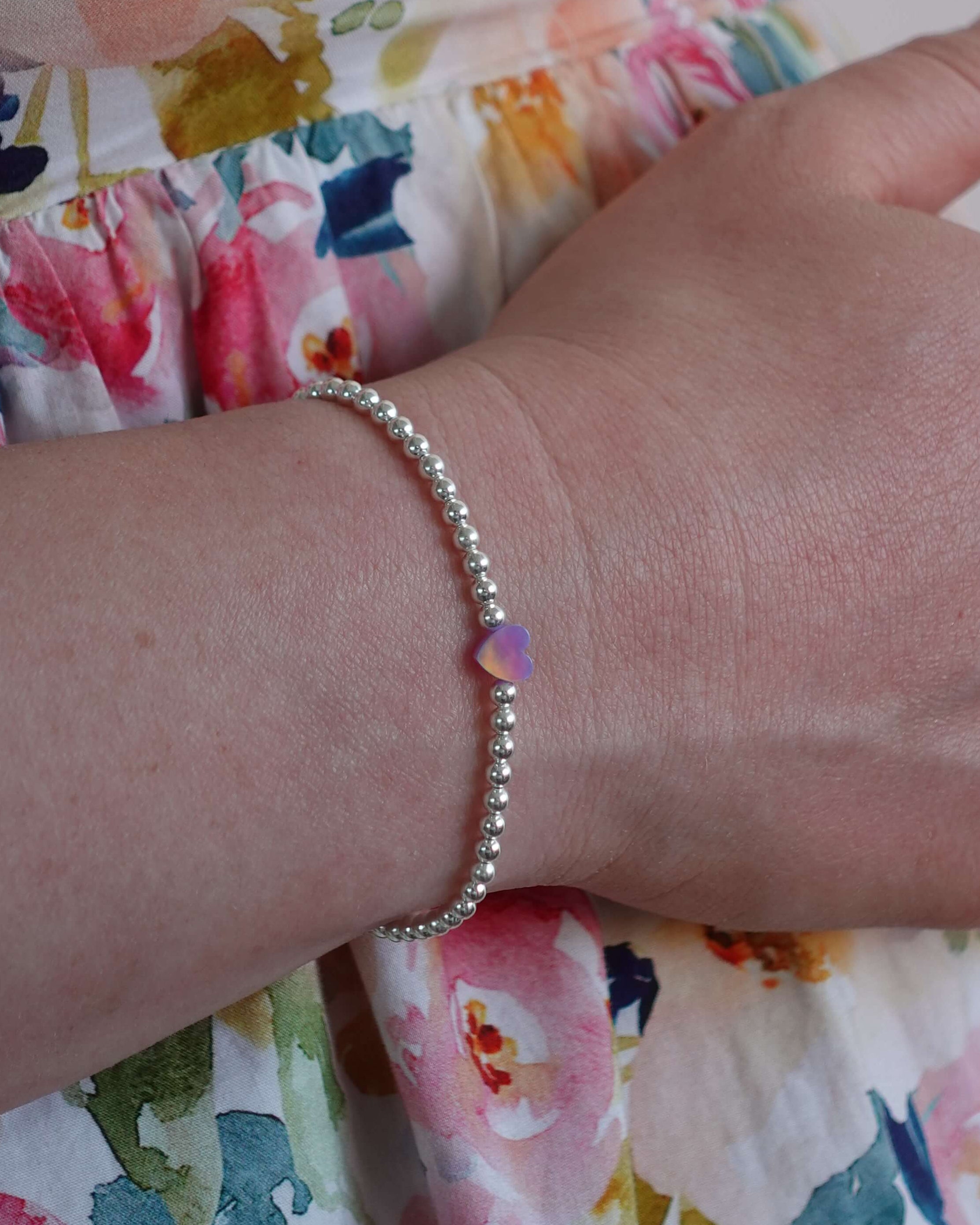 With Heart Bracelet - Purple Opal