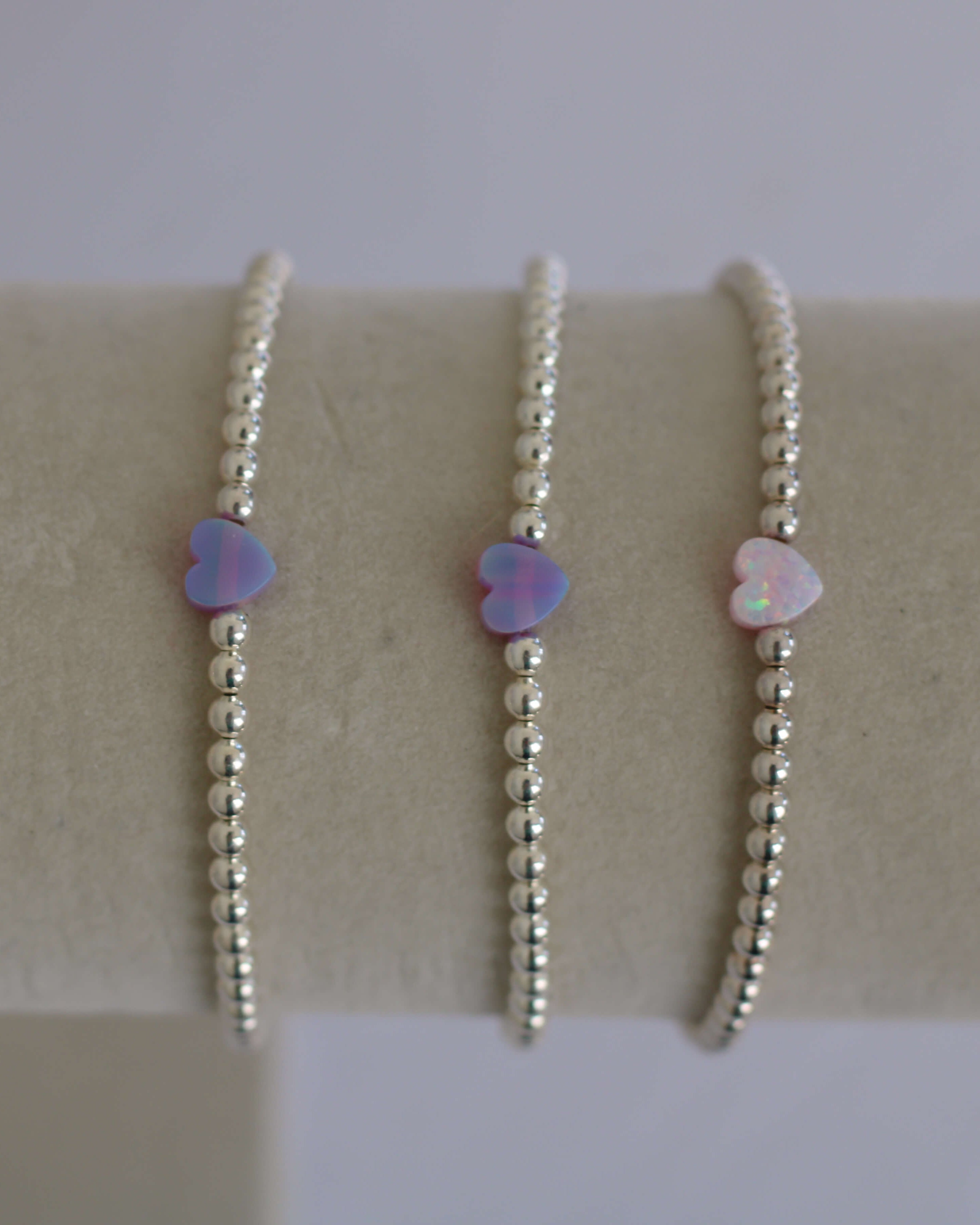 With Heart Bracelet - Purple Opal