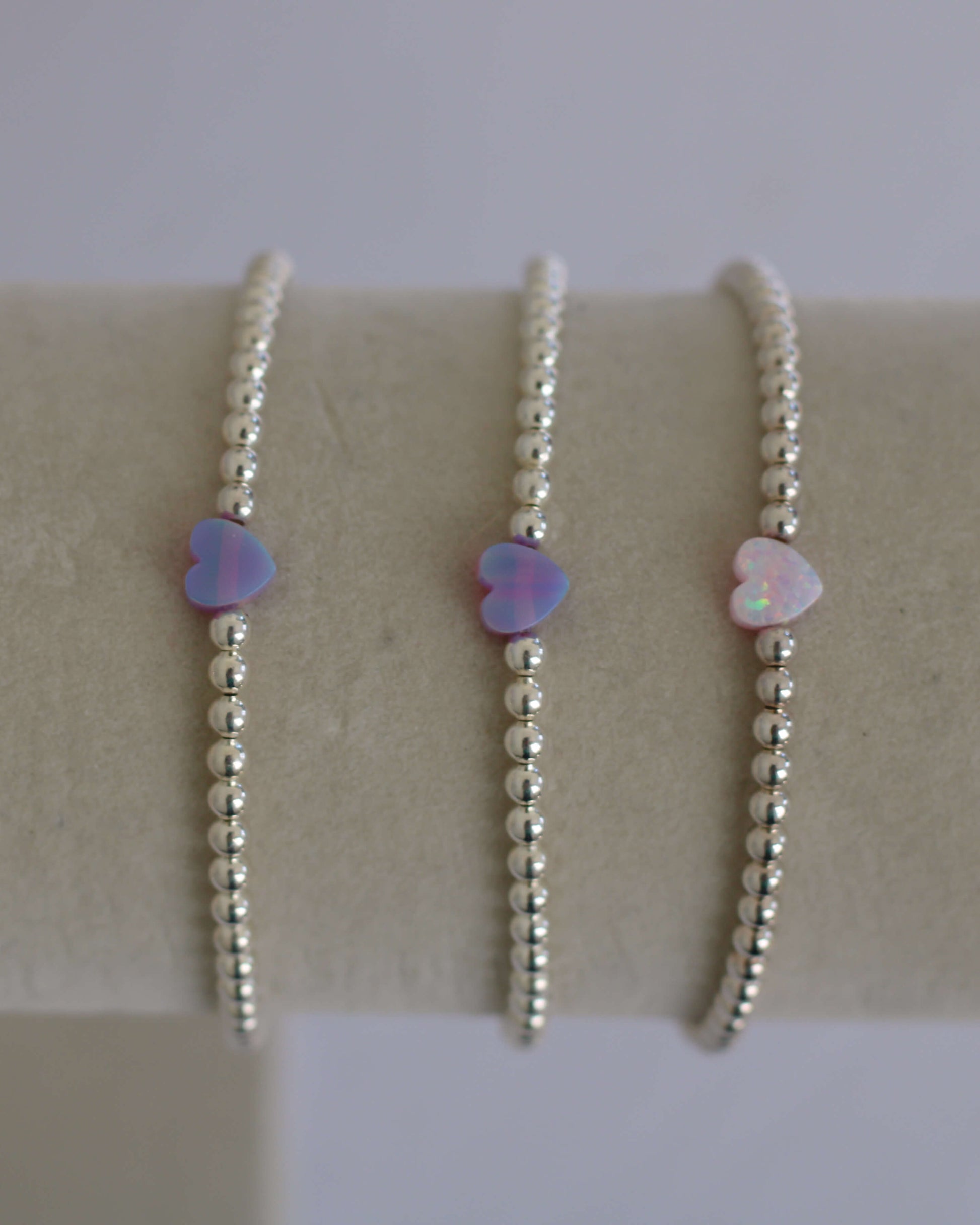 With Heart Bracelet - Purple Opal