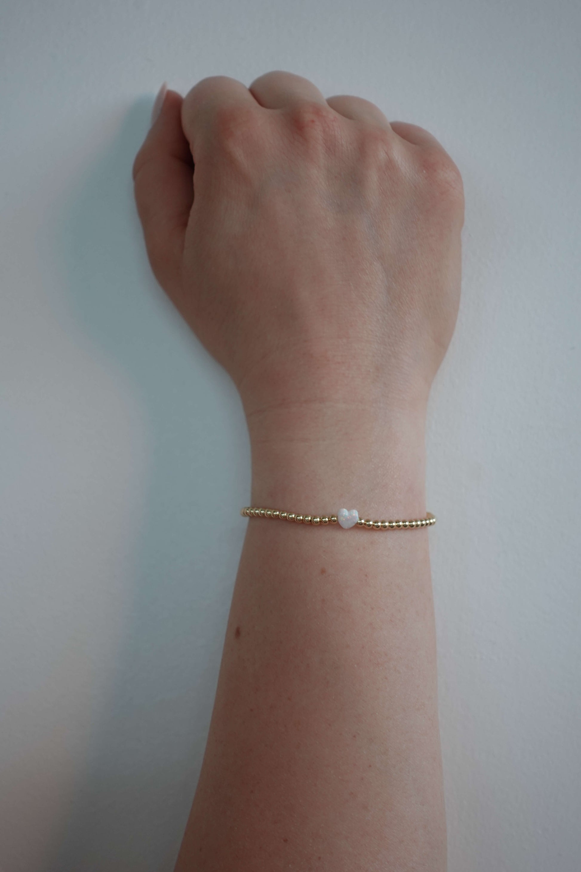 With Heart Bracelet - White Opal