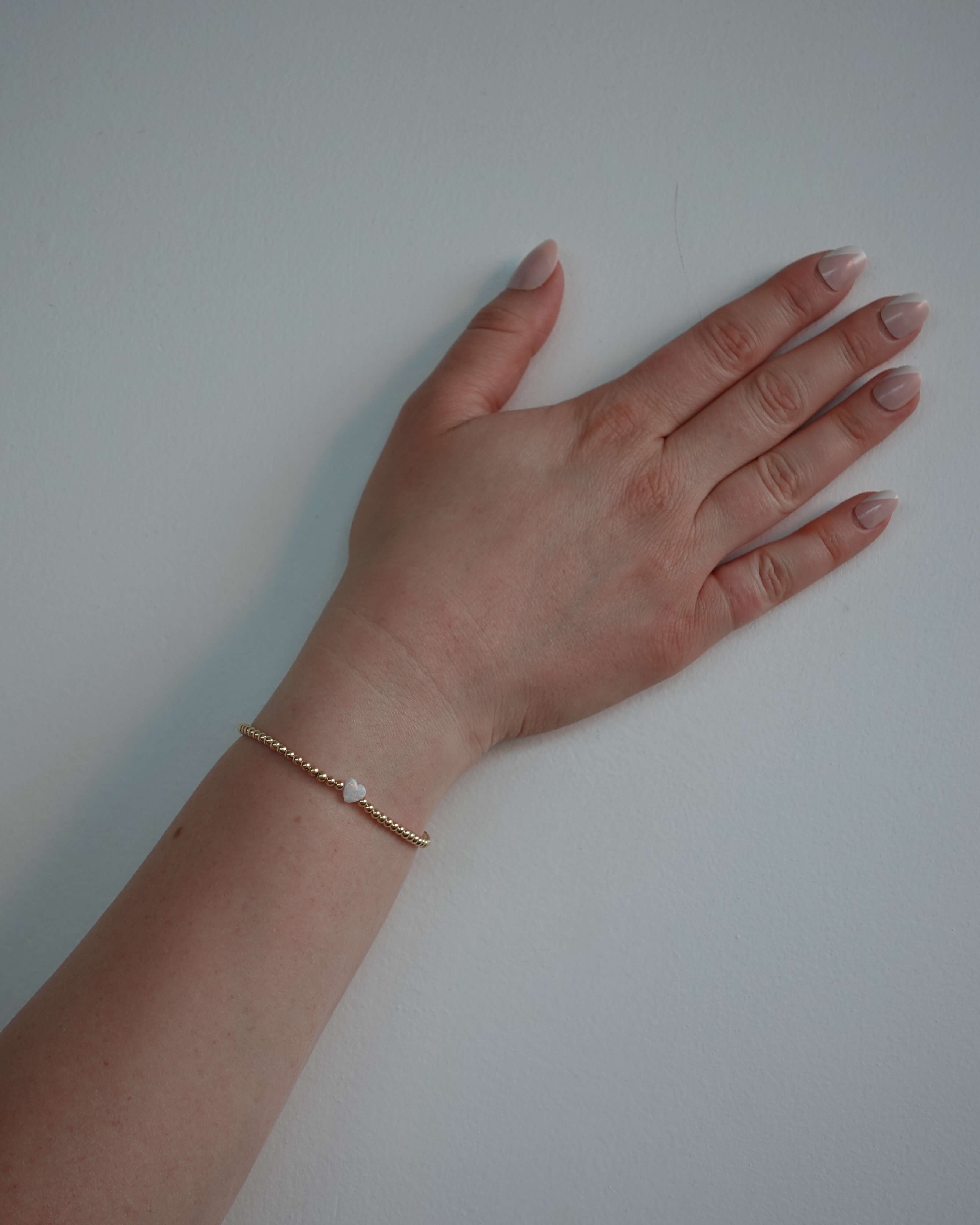 With Heart Bracelet - White Opal