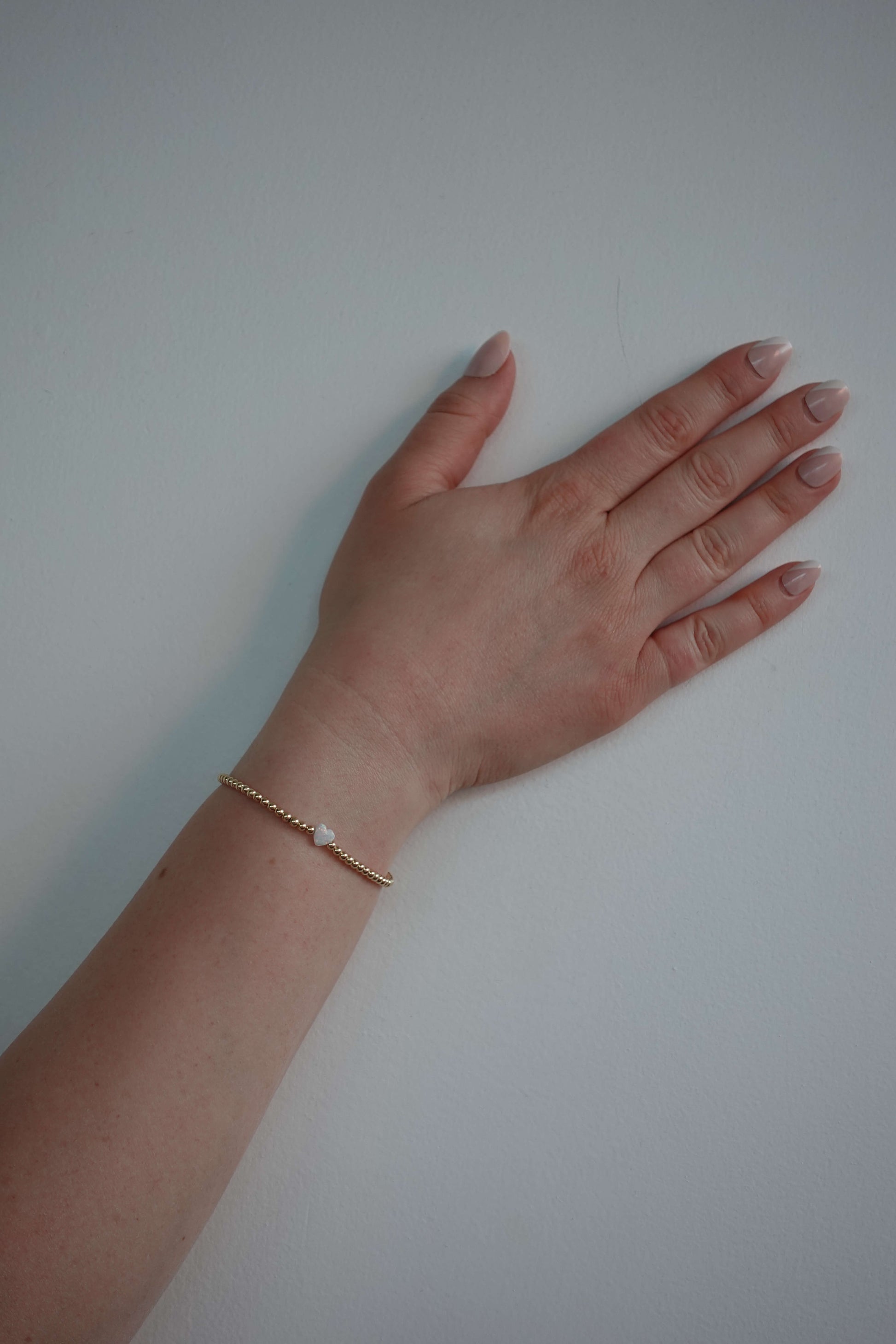 With Heart Bracelet - White Opal