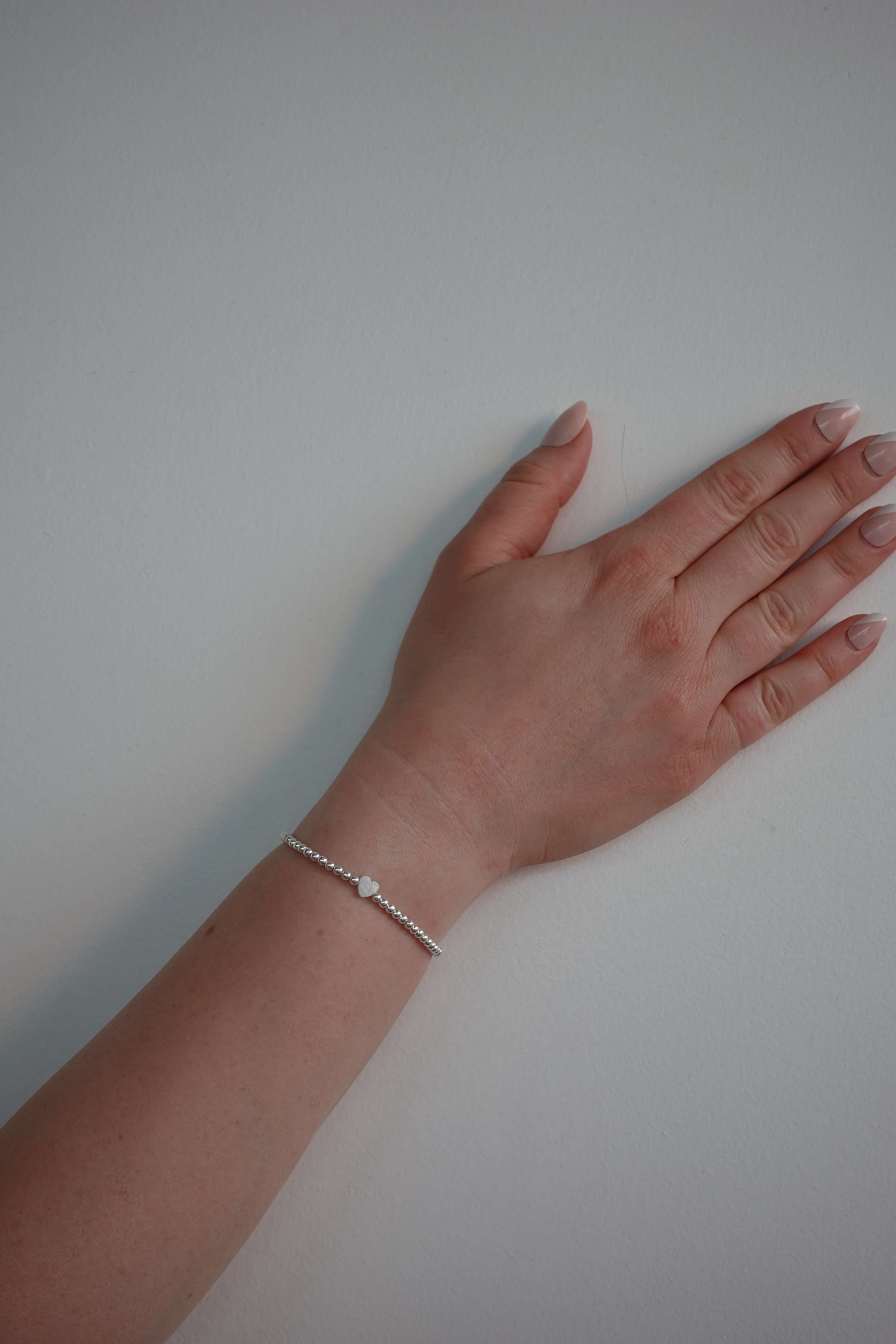 With Heart Bracelet - White Opal